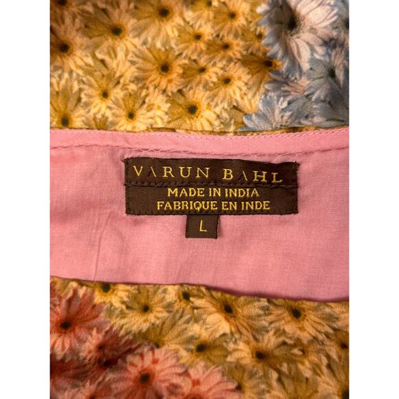 Anthropologie Dress Large Womens Varun Bahl Catria Patchwork Floral A Line - Picture 8 of 11